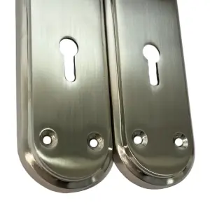 Genova Door Handles Satin Twist Lever Lock Marina Backplate