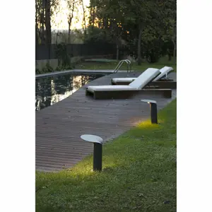 Luminosa Lotus Outdoor LED Dark Grey Bollard Pedestal Lamp 18W 3000K IP65