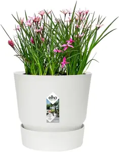 Elho Recycled Plastic Greenville Round 18cm White Plant Pot