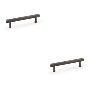 2 PACK - Reeded T Bar Pull Handle - Dark Bronze 128mm Centres SOLID BRASS Drawer Lined