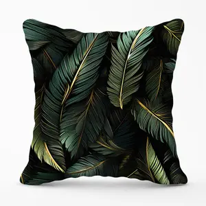 Green and Gold Leaves Cushions 45cm x 45cm