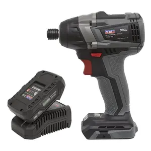 Sealey Brushless Impact Driver Kit 1/4" Hex 20V 2Ah SV20 Series CP20VIDXKIT1