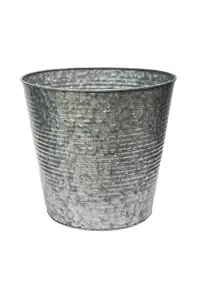 Ribbed Galvanised Planter D37cm