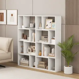 COSTWAY 5-Tier Geometric Bookshelf 120 CM Tall Bookcase Modern 8-Cube Display Shelving