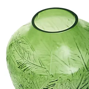 Interiors by Premier Corie Small Botanical Green Glass Vase