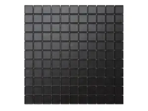 Glass mosaic on mesh for bathroom or kitchen 300mm x 300mm - Velvet black