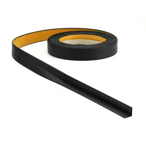 Pvc skirting board trim self-adhesive flexible 800-10 - 5m roll 10x10mm black