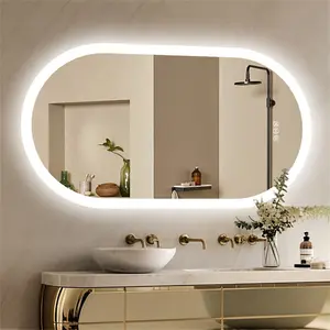 Oval LED Wall Mirror 100cm H x 50cm W