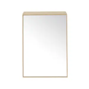 GoodHome Avela Matt Natural Oak Veneer Single Bathroom Cabinet With Mirrored door (H)700mm (W)500mm