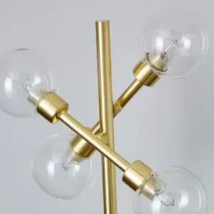 Litecraft Supa Brass 4 Light Stick Table Lamp