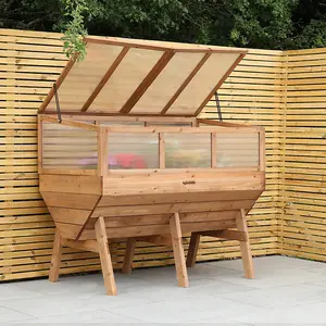 Woodside Cold Frame Greenhouse + Raised Wooden Planter - LARGE