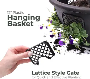 DIVCHI 12 Inch Indoor Outdoor Balcony Patio Hanging Basket Set of 4