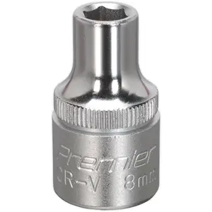 High-Quality 8mm Chrome Vanadium Steel Drive Socket - 1/2 Inch Square Drive Tool