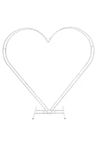 Dual Heart Gold Arch Stand Metal Frame - 6.8ft x 6.5ft , White