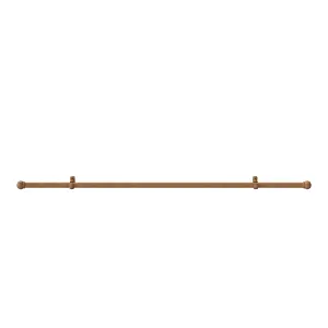 Matt Light Brown Beech effect Non extendable Ball Single curtain pole set, (L)1.5m (Dia)28mm