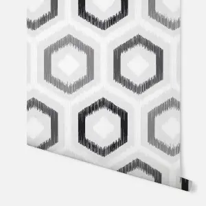 Arthouse Ikat Geo Mono Wallpaper