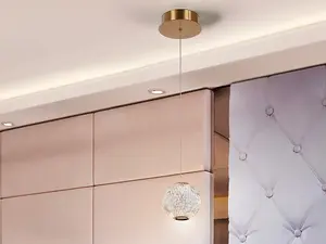 Luminosa Austral Modern Spherical Carved Crystal LED Pendant Ceiling Light, 272lm, 3200K