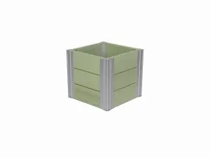 Winawood Wood Effect Small Cube Planter - Duck Egg Green