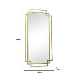 Melody Maison Gold Foiled Wall Mirror 94cm x 48cm