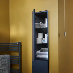 GoodHome Imandra Matt Blue Single Deep Wall cabinet (W)400mm (H)900mm