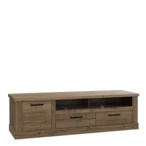 Corona 1 Door 2 Drawer TV Unit  in Tabak Oak