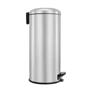 BLACK+DECKER 61259 30L Stainless Steel Dome Shaped Pedal Bin With Soft Close Lid