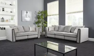 The Great British Sofa Company Edinburgh 3 Seater and 2 Seater Light Grey Sofas