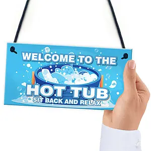 Red Ocean Hot Tub Signs And Plaques For Garden Summerhouse Shed Sit Back And Relax Hanging Wall Sign Hot Tub Accessories