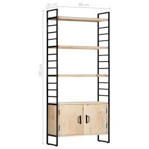 Berkfield 4-Tier Bookcase 80x30x180 cm Solid Mango Wood