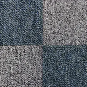 10m2 Storm Blue And Platinum Grey Carpet Tiles