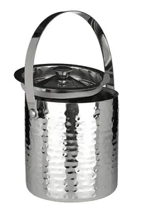 Maison by Premier Hammered Effect Stainless Steel Ice Bucket with Handle