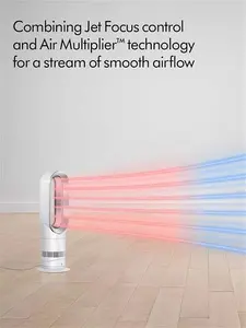 Dyson AM09 Hot + Cool Fan Heater, White/Silver