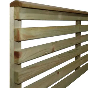 Premier Garden Supplies Vogue Horizontal Slatted (Pack of 4) Width: 6ft x Height: 1ft Flat Capped Fence Panel/Topper/Trellis