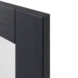 GoodHome Alpinia Matt midnight blue wood effect Shaker Glazed Dresser Cabinet door (W)500mm (H)1245mm (T)18mm