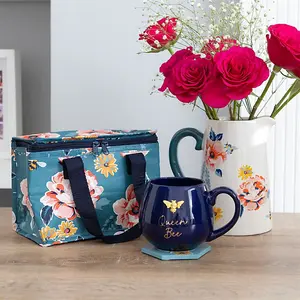 Navy Blue Ceramic Queen Bee Mug