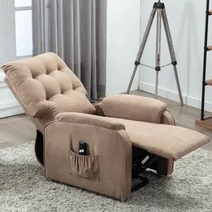 Charlbury Fabric Rise Recliner Armchair Electric Lift Chair (Brown)