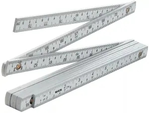 Folding ruler 2m Carpenter Zig Zag Fibreglass Ruler cm, mm & inches, ABS body