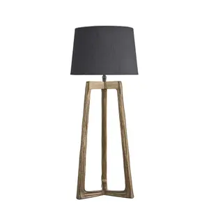 Industville Ornate Tripod Table Lamp, Brass, Grey Small Empire Lampshade