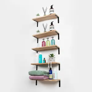 5 Piece Wood Bracket Shelf