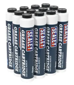 Sealey Screw-Type EP2 Lithium Grease Cartridge 400g Pack of 12 SCS108