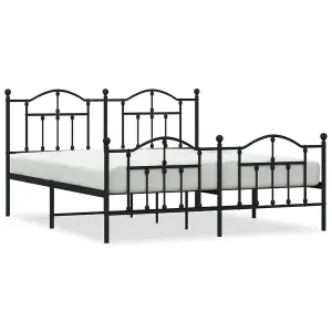 Berkfield Metal Bed Frame with Headboard and Footboard Black 183x213 cm