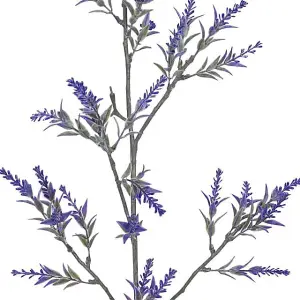 Artificial Single Lavender Spray Stem 72cm - Faux Silk Flowers, Fake Foliage Stems, Indoor Floral Home Decor, Vase Not Included