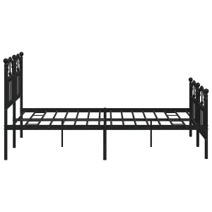 Berkfield Metal Bed Frame with Headboard and Footboard Black 140x200 cm