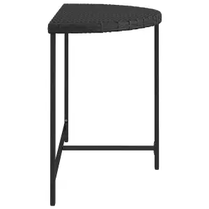 Berkfield Garden Table Black 100x50x75 cm Poly Rattan