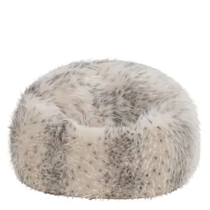 Icon Kids Faux Fur Fluffy Bean Bag Chair Snow Leopard