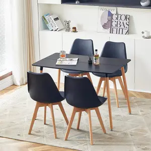 Nero 4 - Person Dining Set Black / Black