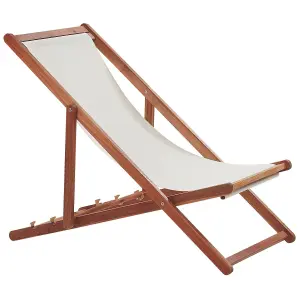 Sun Lounger Wood Dark Brown ANZIO