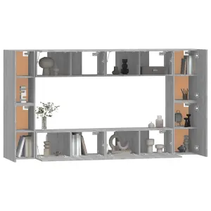 Berkfield 8 Piece TV Cabinet Set Grey Sonoma Engineered Wood