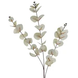 Pack of 6 x 80cm White Eucalyptus Foliage Stem