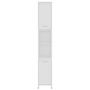 Berkfield Bathroom Cabinet White 30x30x183.5 cm Engineered Wood